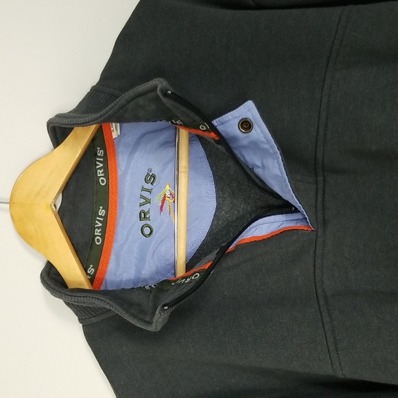 Orvis Men's Signature Quarter Zip Sweatshirt Grey Size XL - Picture 7 of 16